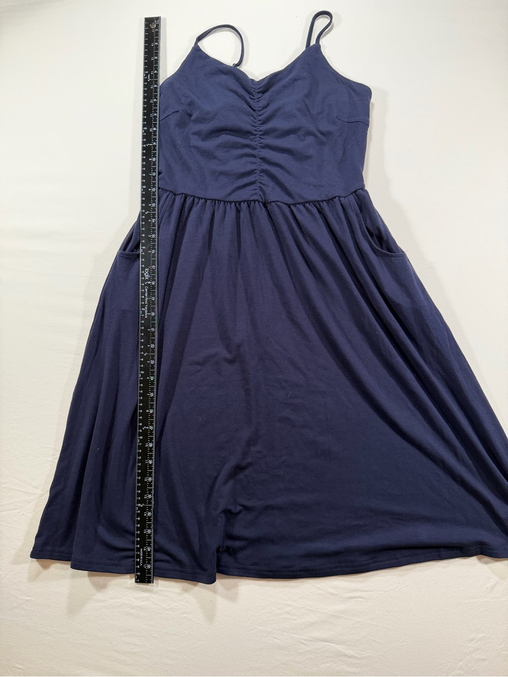 Yathon Women's Casual Spaghetti Strap Summer  Sundresses Navy Size M W/ Pockets